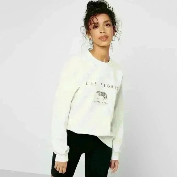 TOPSHOP Les Tigres Crewneck Embroidered Sweatshirt - Picture 3 of 15